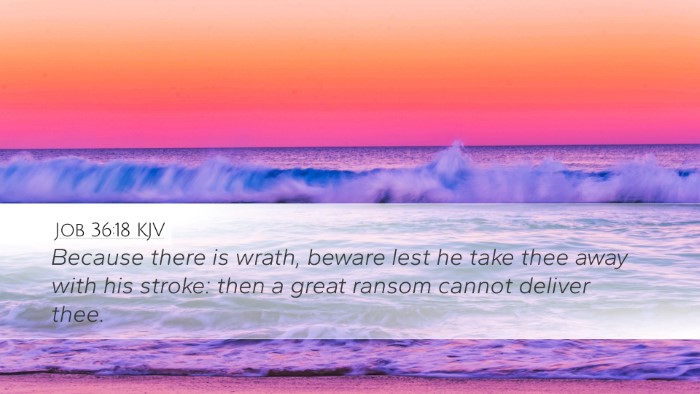 Job 36:18 KJV Bible Verse Image