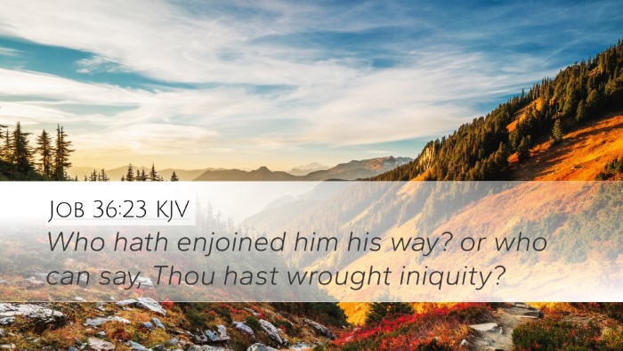 Job 36:23 KJV Bible Verse Image
