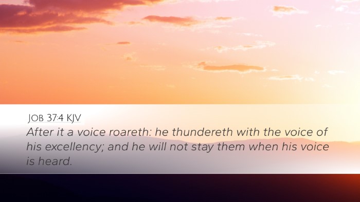 Job 37:4 KJV Bible Verse Image