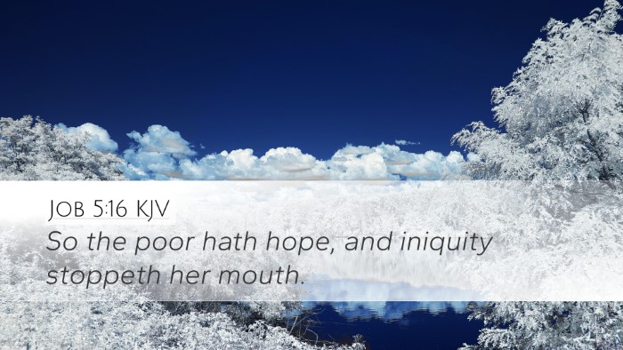 Job 5:16 KJV Bible Verse Image
