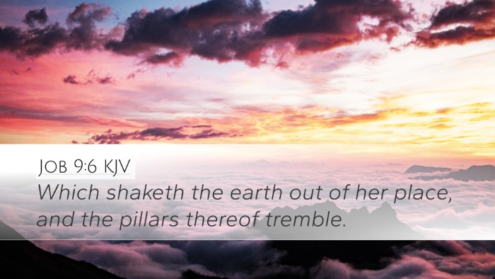 Job 9:6 KJV Bible Verse Image