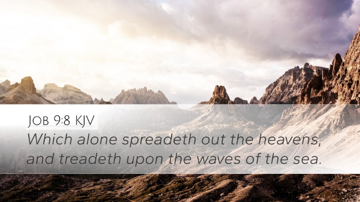 Job 9:8 KJV Bible Verse Image