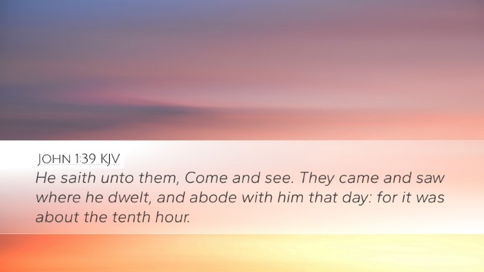 John 1:39 KJV Bible Verse Image