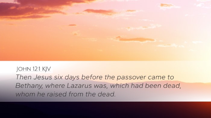 John 12:1 KJV Bible Verse Image