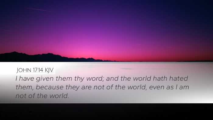 John 17:14 KJV Bible Verse Image