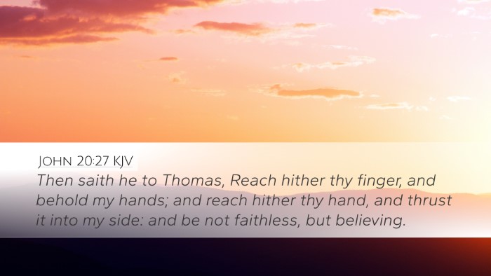 John 20:27 KJV Bible Verse Image