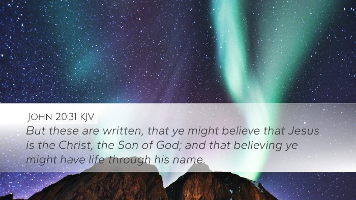 John 20:31 KJV Bible Verse Image
