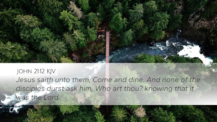 John 21:12 KJV Desktop Wallpaper - Jesus saith unto them, Come and dine. And none of - Desktop Bible Verse Wallpaper