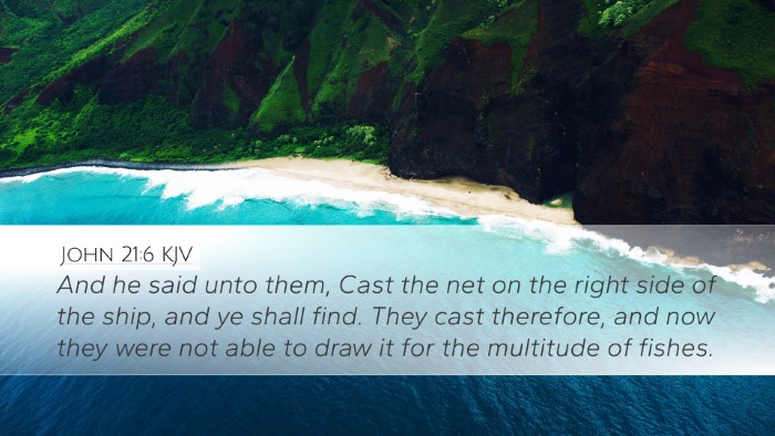 John 21:6 KJV Bible Verse Image