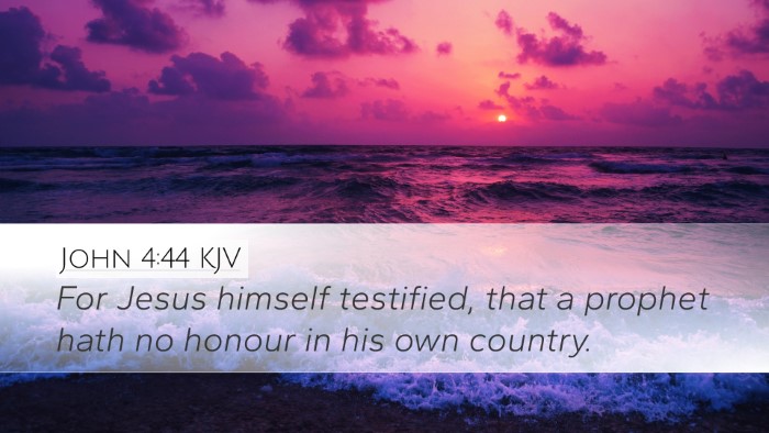 John 4:44 KJV Bible Verse Image