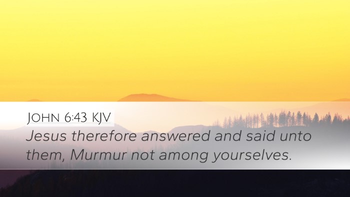 John 6:43 KJV Bible Verse Image