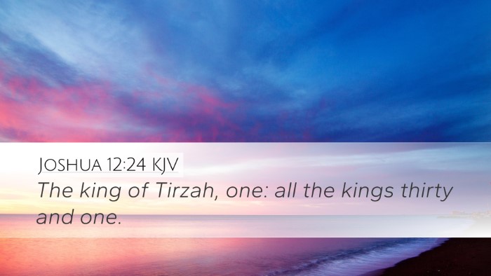 Joshua 12:24 KJV Desktop Wallpaper - The king of Tirzah, one: all the kings thirty and - Desktop Bible Verse Wallpaper