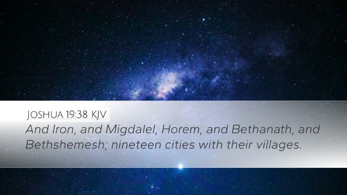 Joshua 19:38 KJV Bible Verse Image
