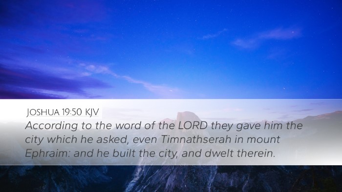 Joshua 19:50 KJV Bible Verse Image