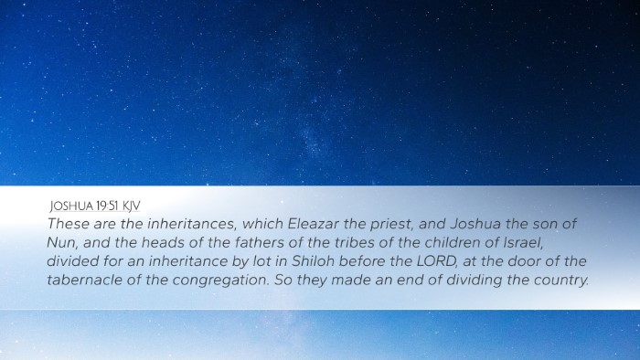 Joshua 19:51 KJV Bible Verse Image