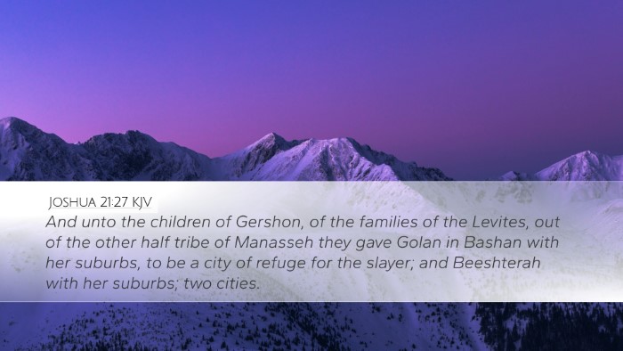 Joshua 21:27 KJV Bible Verse Image