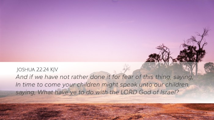 Joshua 22:24 KJV Desktop Wallpaper - And if we have not rather done it for fear of - Desktop Bible Verse Wallpaper