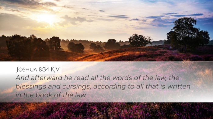 Joshua 8:34 KJV Desktop Wallpaper - And afterward he read all the words of the law, - Desktop Bible Verse Wallpaper