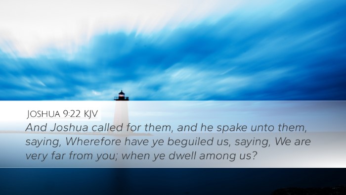 Joshua 9:22 KJV Desktop Wallpaper - And Joshua called for them, and he spake unto - Desktop Bible Verse Wallpaper