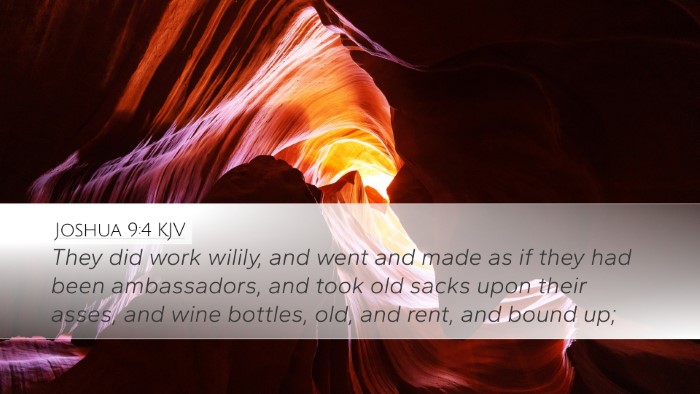 Joshua 9:4 KJV Desktop Wallpaper - They did work wilily, and went and made as if - Desktop Bible Verse Wallpaper