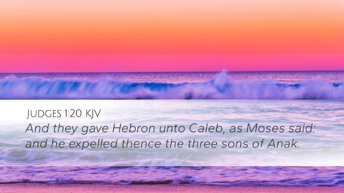 Judges 1:20 KJV Bible Verse Image