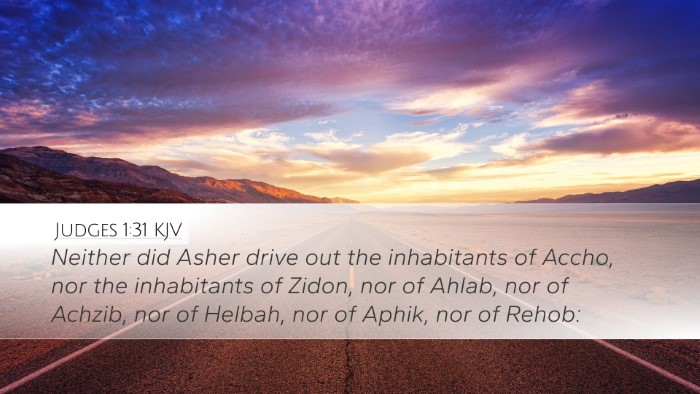 Judges 1:31 KJV Bible Verse Image
