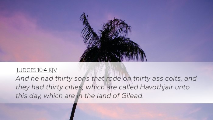 Judges 10:4 KJV Bible Verse Image