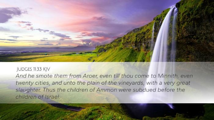 Judges 11:33 KJV Desktop Wallpaper - And he smote them from Aroer, even till thou come - Desktop Bible Verse Wallpaper