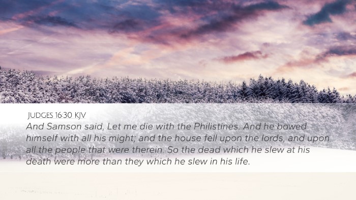Judges 16:30 KJV Bible Verse Image
