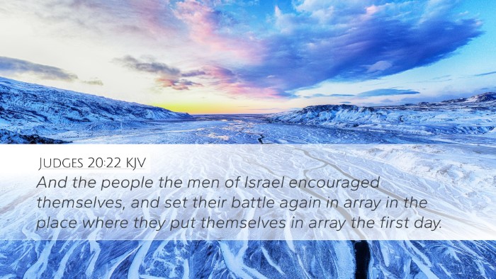 Judges 20:22 KJV Desktop Wallpaper - And the people the men of Israel encouraged - Desktop Bible Verse Wallpaper