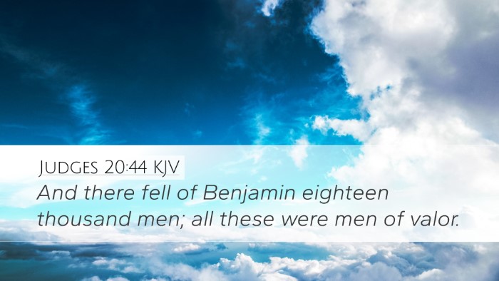 Judges 20:44 KJV Bible Verse Image