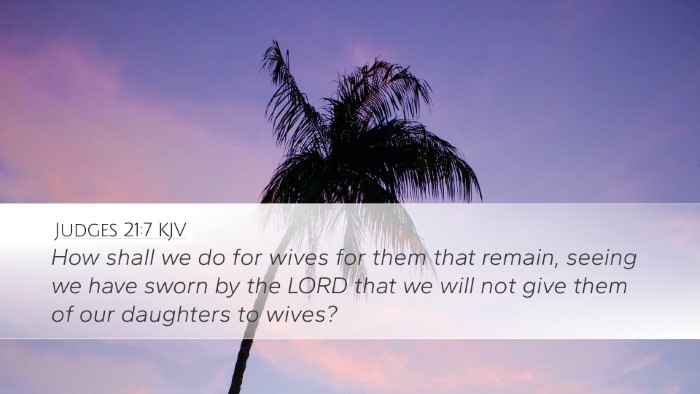 Judges 21:7 KJV Bible Verse Image