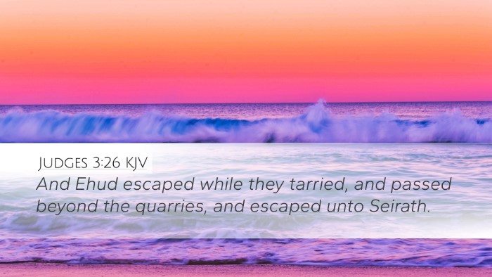 Judges 3:26 KJV Bible Verse Image
