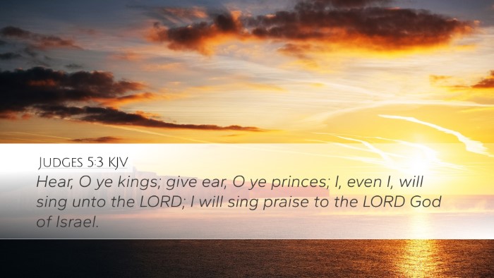 Judges 5:3 KJV Bible Verse Image