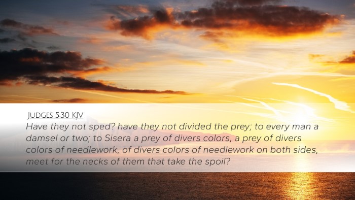 Judges 5:30 KJV Bible Verse Image