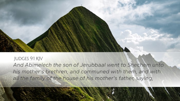 Judges 9:1 KJV Bible Verse Image