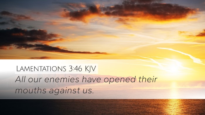 Lamentations 3:46 KJV Bible Verse Image