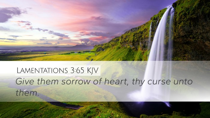 Lamentations 3:65 KJV Bible Verse Image