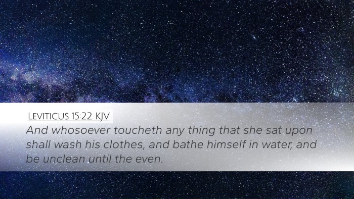 Leviticus 15:22 KJV Desktop Wallpaper - And whosoever toucheth any thing that she sat - Desktop Bible Verse Wallpaper