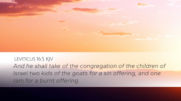 Leviticus 16:5 KJV Bible Verse Image