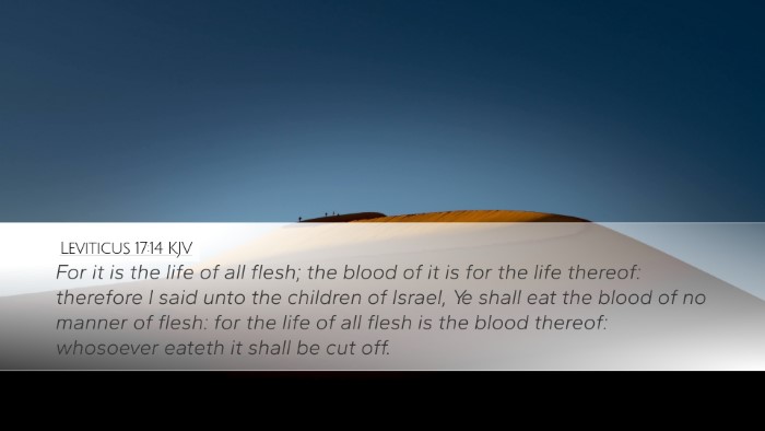 Leviticus 17:14 KJV Desktop Wallpaper - For it is the life of all flesh; the blood of it - Desktop Bible Verse Wallpaper