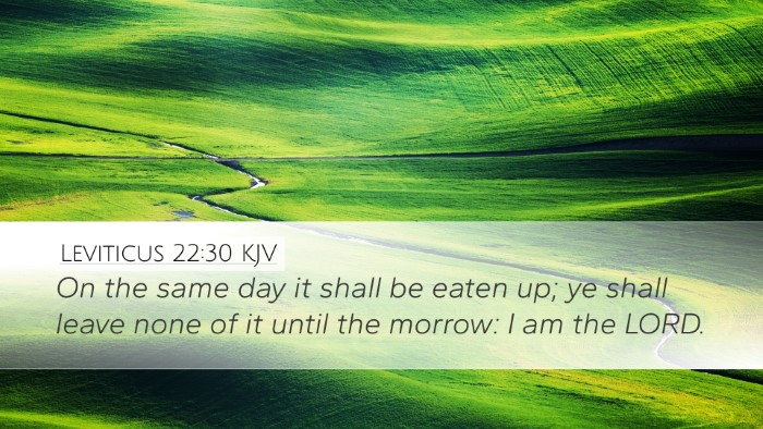 Leviticus 22:30 KJV Desktop Wallpaper - On the same day it shall be eaten up; ye shall - Desktop Bible Verse Wallpaper