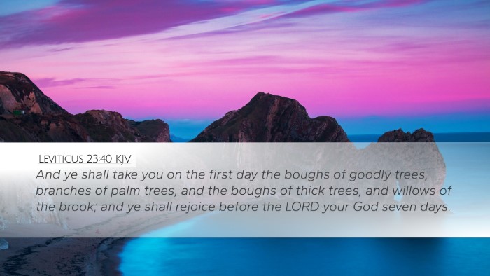 Leviticus 23:40 KJV Bible Verse Image