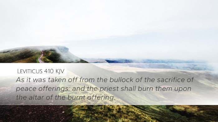 Leviticus 4:10 KJV Desktop Wallpaper - As it was taken off from the bullock of the - Desktop Bible Verse Wallpaper
