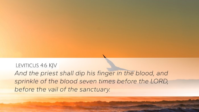 Leviticus 4:6 KJV Desktop Wallpaper - And the priest shall dip his finger in the blood, - Desktop Bible Verse Wallpaper