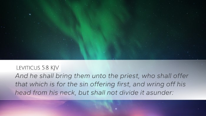 Leviticus 5:8 KJV Bible Verse Image