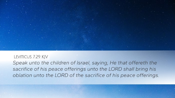 Leviticus 7:29 KJV Bible Verse Image