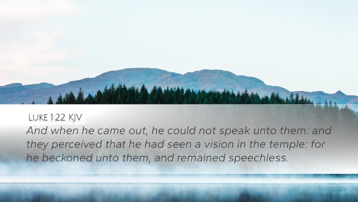 Luke 1:22 KJV Desktop Wallpaper - And when he came out, he could not speak unto - Desktop Bible Verse Wallpaper