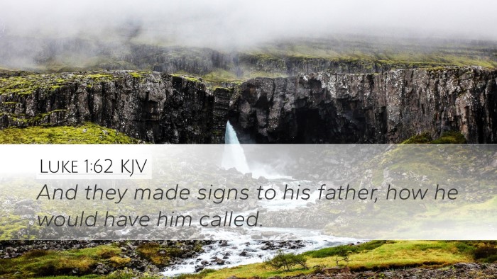 Luke 1:62 KJV Bible Verse Image
