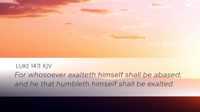 Luke 14:11 KJV Bible Verse Image
